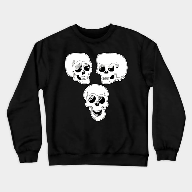 three skulls, numb or otherwise Crewneck Sweatshirt by lyricdesigns